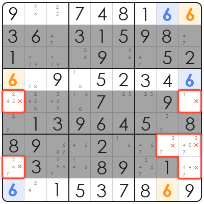 finned x wing sudoku